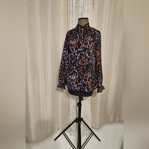 Don Caster Whimsigoth Color Splash Ruffle Neck Art-to-Weat Blouse 10 (M) - Picture 5 of 13